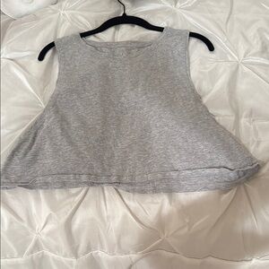 OFFLINE Aerie Gray Boxy Crop Tank Top